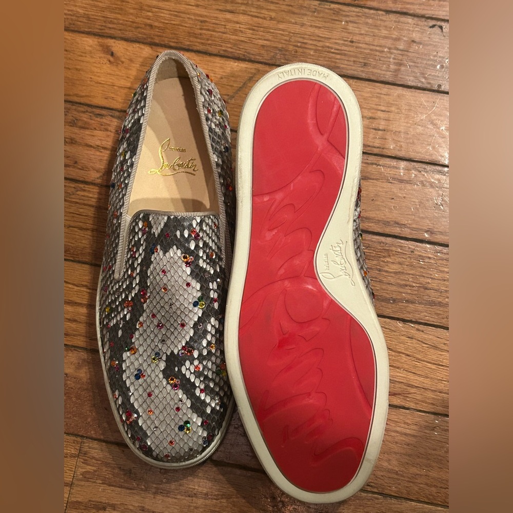 Christian Louboutin 38.5 Python With Multicolored… - image 1